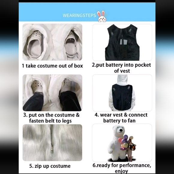 Inflatable Costume Stitch Plush Mascot Halloween Cosplay Funny Party Outfit - Picture 6 of 6